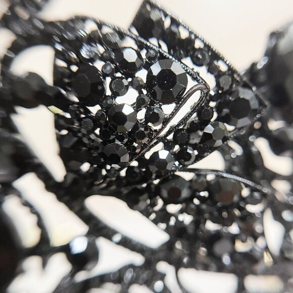 Black diamond crown, Gothic Victorian Crown, Black wedding headpiece